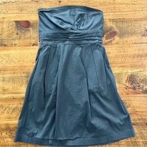 Mixxology Strapless Dark Gray Polka Dot Dress